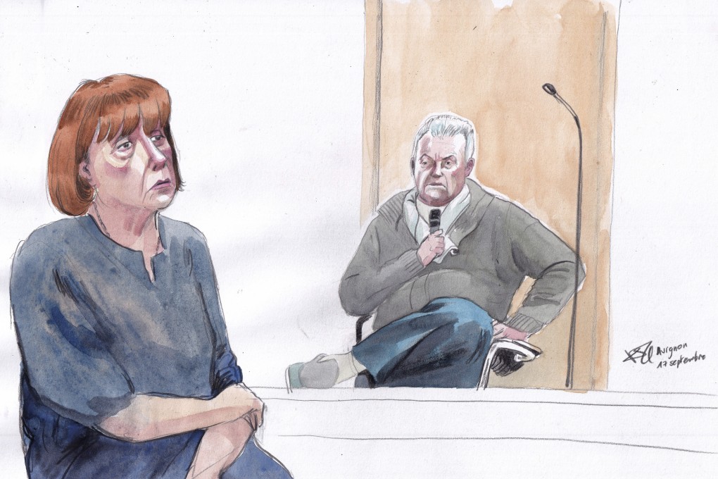 Gisele Pelicot and her ex-husband Dominique Pelicot are seen during his trial at the courthouse in Avignon, southern France, in September 2024. Courtroom sketch: Valentin Pasquier via PA