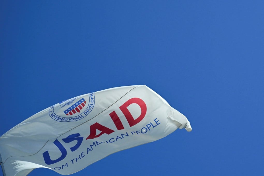 The USAID flag outside the USAID building in Washington. Photo: Reuters