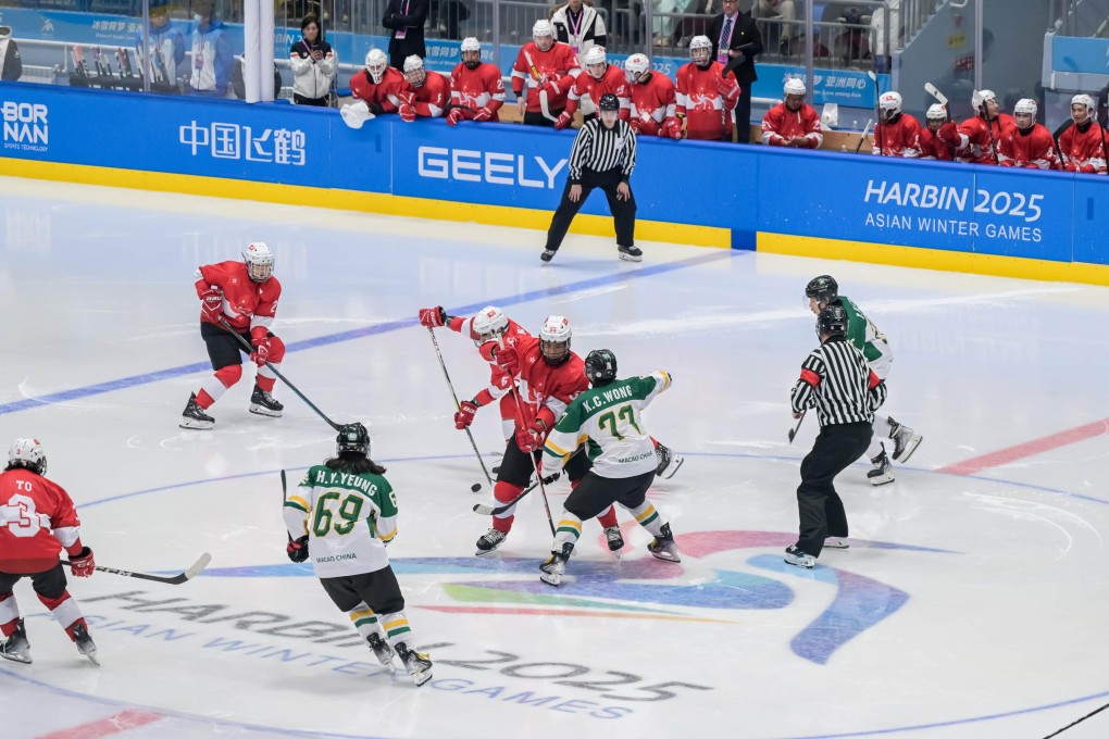 Hong Kong’s men opened their Asian Winter Games in Harbin with a convincing win over Macau. Photo: SF&OC