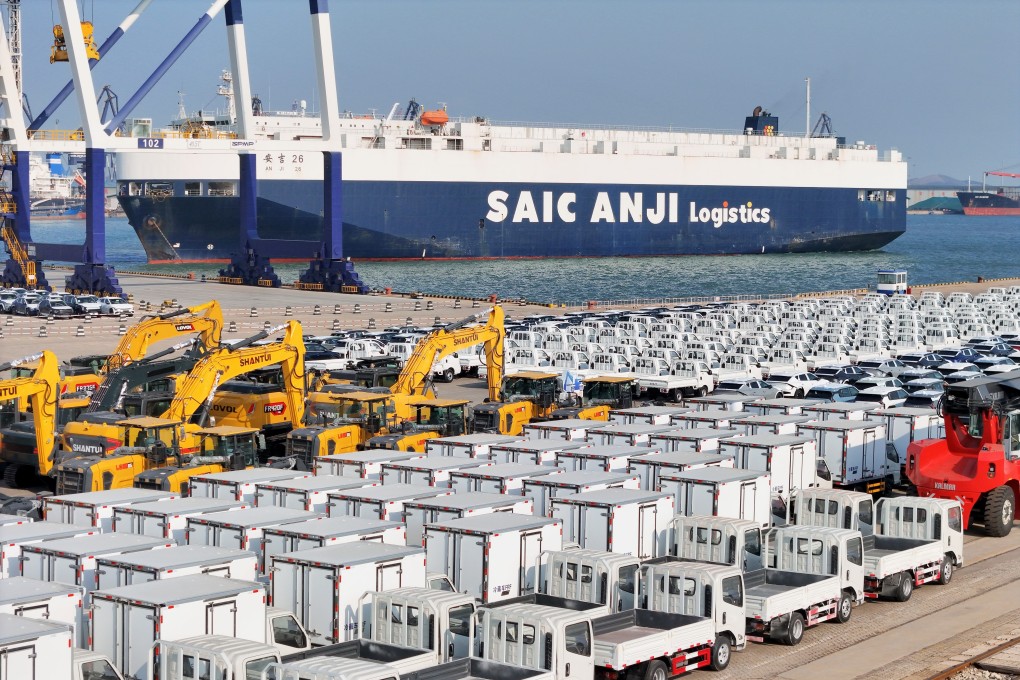Vehicles wait to be exported at Yantai Port in east China’s Shandong province last month. Photo: Xinhua