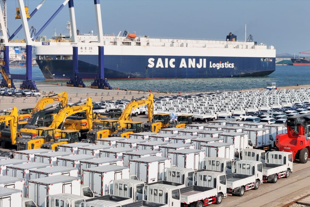 Vehicles wait to be exported at Yantai Port in east China’s Shandong province last month. Photo: Xinhua