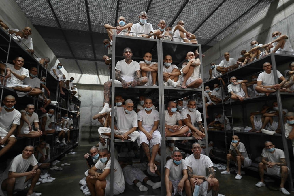 Inmates are seen at El Salvador’s Counter-Terrorism Confinement Centre (CECOT) mega-prison on January 27. Photo: AFP