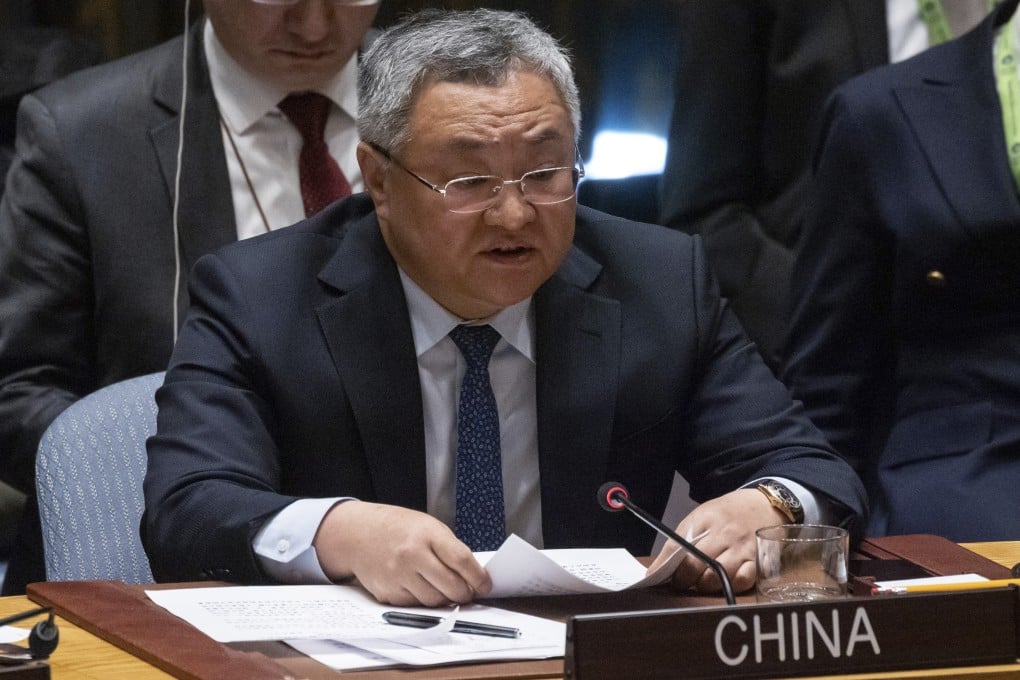 Fu Cong, China’s ambassador to the United Nations, took the helm of the UN Security Council in New York on Monday. Photo: AP