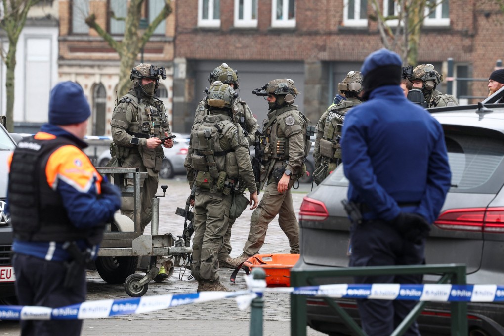 Police work at the Clemenceau metro station, after a shooting took place in Brussels. Photo: Reuters
