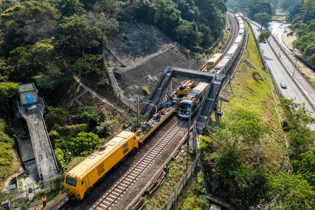 The fault on an engineer’s train occurred near Tai Wo MTR station. Photo: Eugene Lee