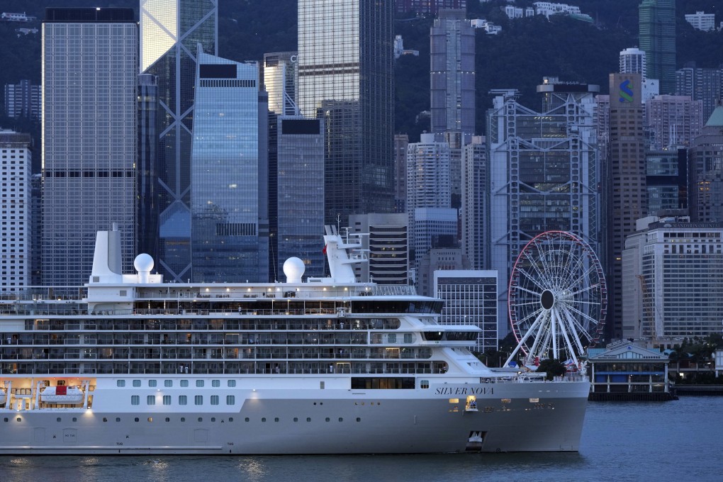 The international luxury cruise ship Silver Nova makes its first visit to Hong Kong and berths at Ocean Terminal in Tsim Sha Tsui in October 2024. Photo: Sam Tsang