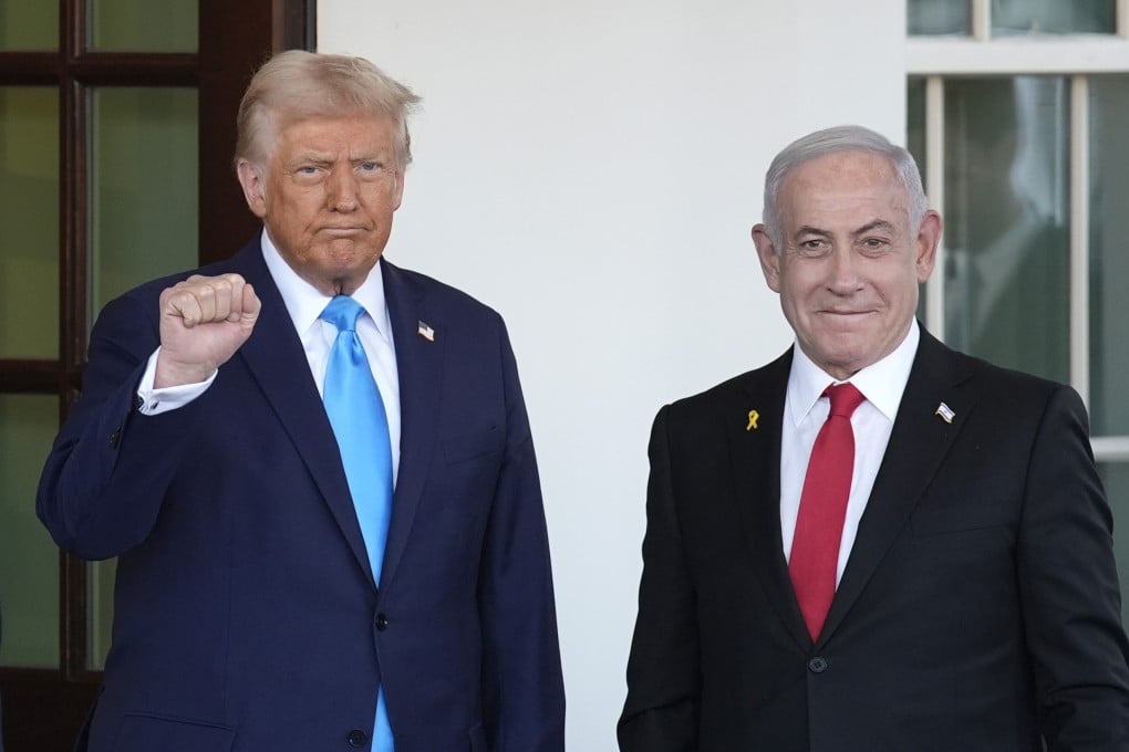 US President Donald Trump welcomes Israel’s Prime Minister Benjamin Netanyahu to the White House on Tuesday. Photo: TNS
