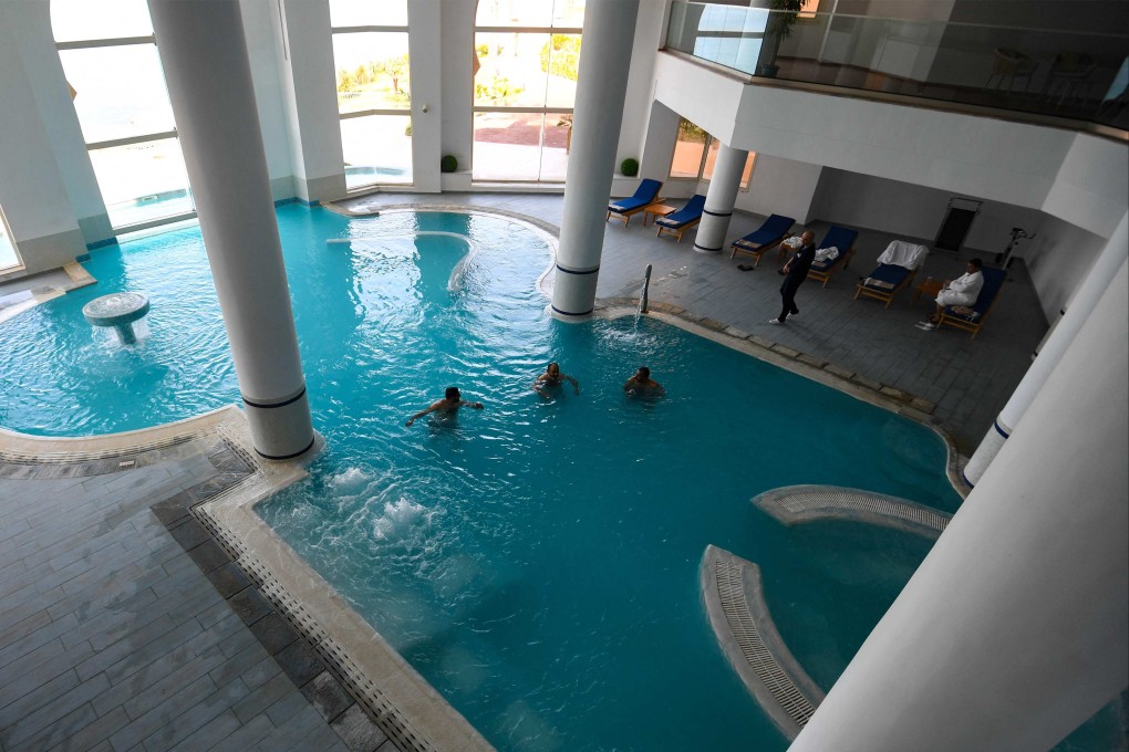 Guests bathe in a thermal pool at a spa in Korbous, Tunisia, on January 25. Photo: AFP