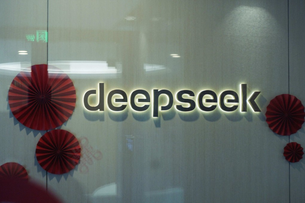 The DeepSeek logo is seen at the offices of the Chinese AI start-up in Hangzhou, Zhejiang province. Photo: AFP