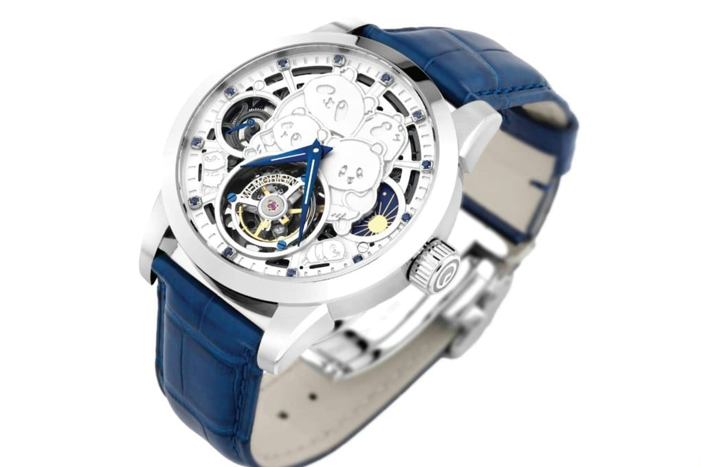 Ocean Park’s panda-themed watch came with a blue alligator-leather strap. Photo: Handout