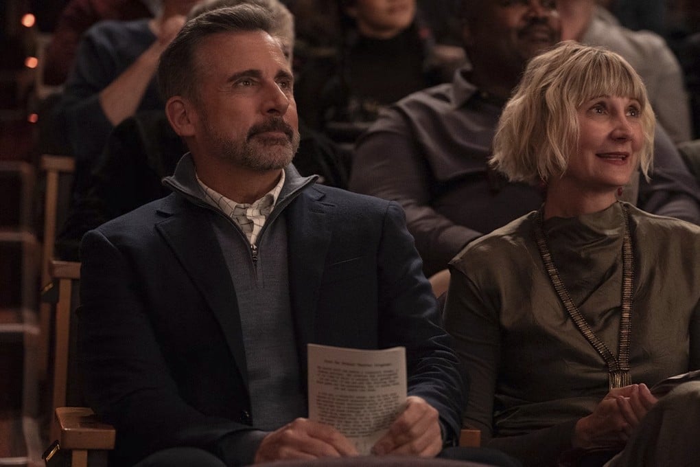 Steve Carell (left) and Kerri Kenney-Silver in a still from The Four Seasons. Photo: Jon Pack/Netflix