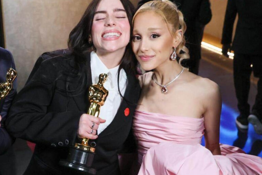 Billie Eilish and Ariana Grande during the 96th Academy Awards in Los Angeles in 2024. Eilish interviewed Grande after a screening of Wicked. Photo: TNS