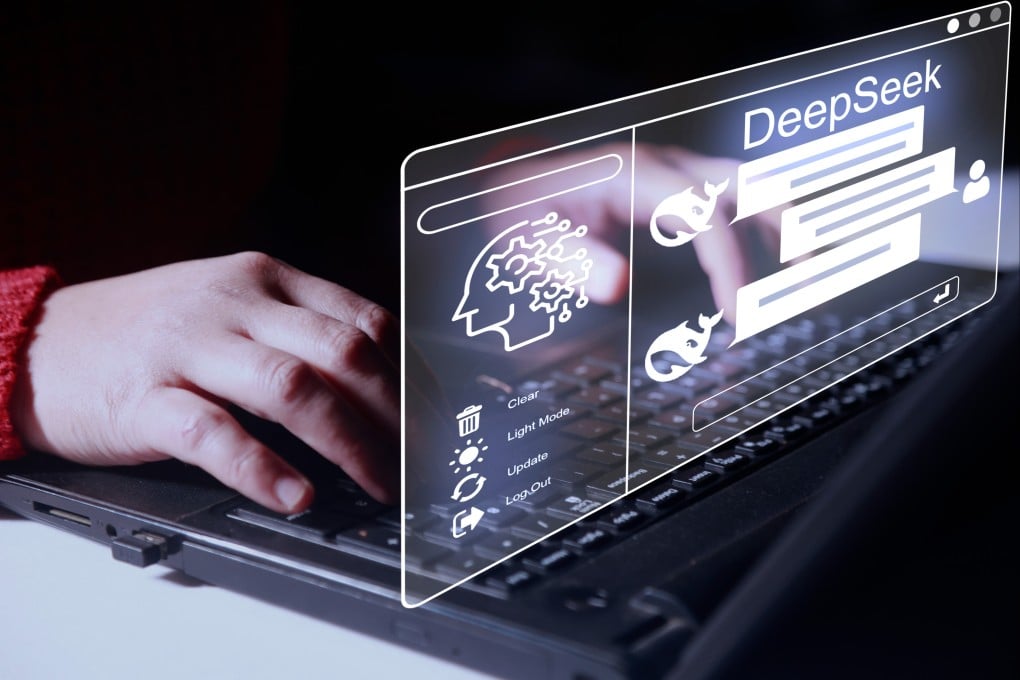 DeepSeek website seen on an iPhone screen. Photo: Shutterstock