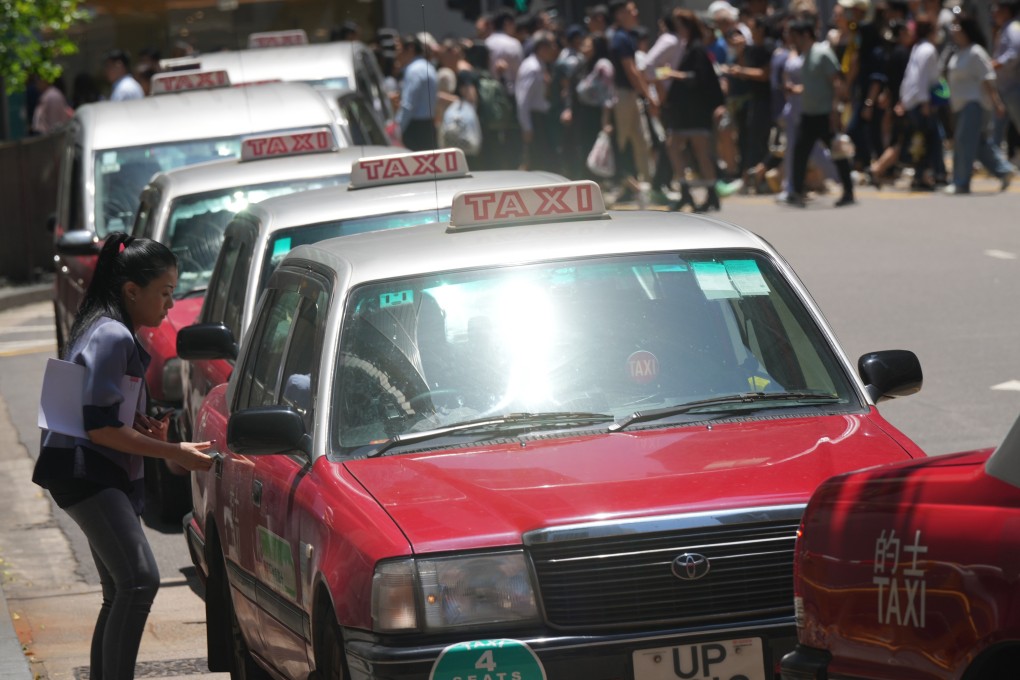 A row of cabs at a taxi rank in Central. The Transport Department has announced the Taxi Service Commendation Scheme 2024 is open for public voting. Photo: May Tse
