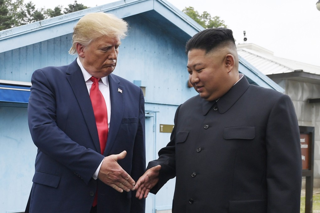North Korean leader Kim Jong-un and US President Donald Trump shake hands at Panmunjom in the demilitarised zone on June 30, 2019. Photo: AP