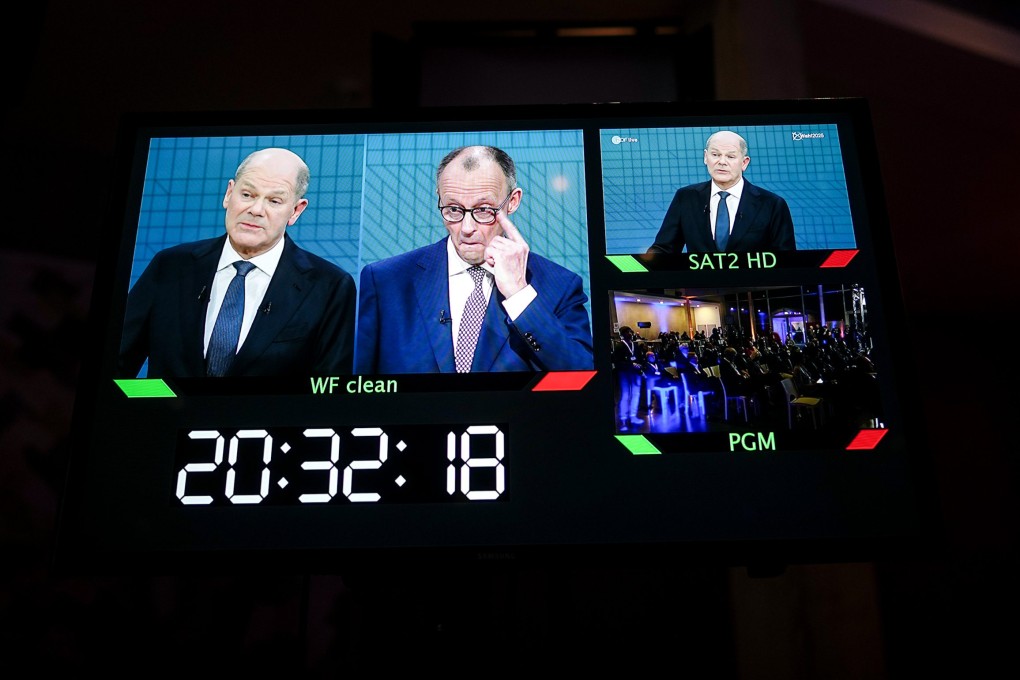 German Chancellor Olaf Scholz and his conservative challenger Friedrich Merz on Sunday. Photo: dpa