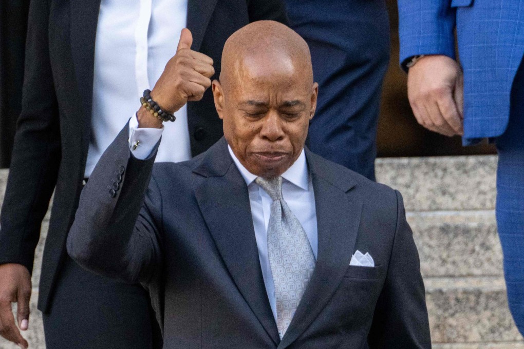Mayor Eric Adams departs federal court in New York City in November. File photo: AFP
