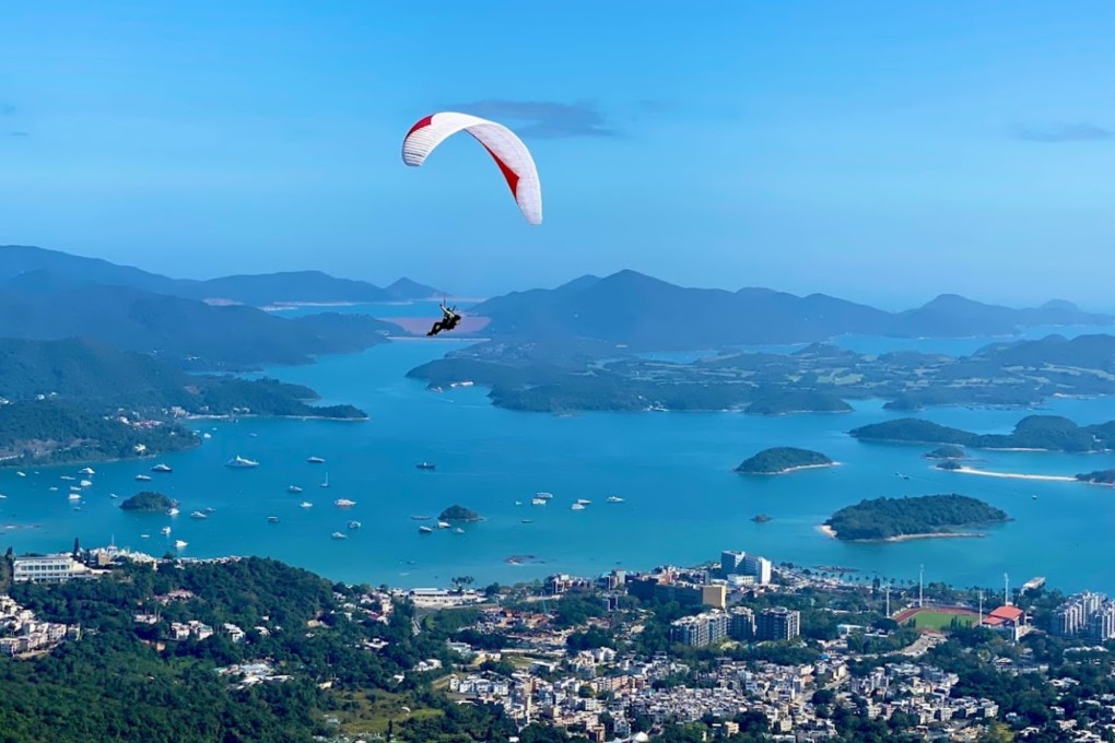 A paraglider landed unconscious on Ma On Shan mountain on Tuesday. Photo: Handout