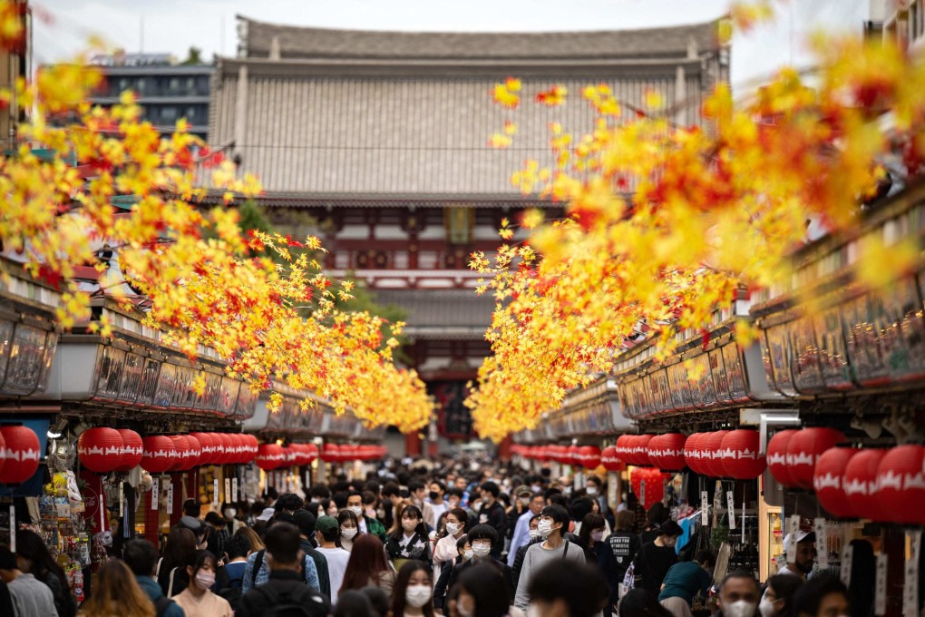 People visit Sensoji Temple, a popular tourist location in Tokyo. Photo: AFP