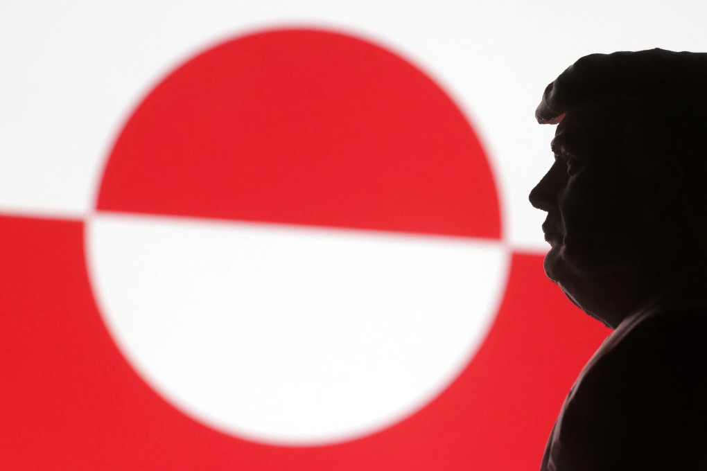 Donald Trump and the Greenland flag. Photo: Reuters