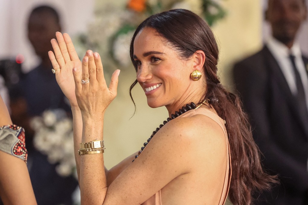 Meghan, Duchess of Sussex, attends the Lightway Academy in Abuja, Nigeria, in 2024. Her jams and other food and lifestyle products will reportedly soon be sold in Netflix stores at two US malls. Photo: TNS