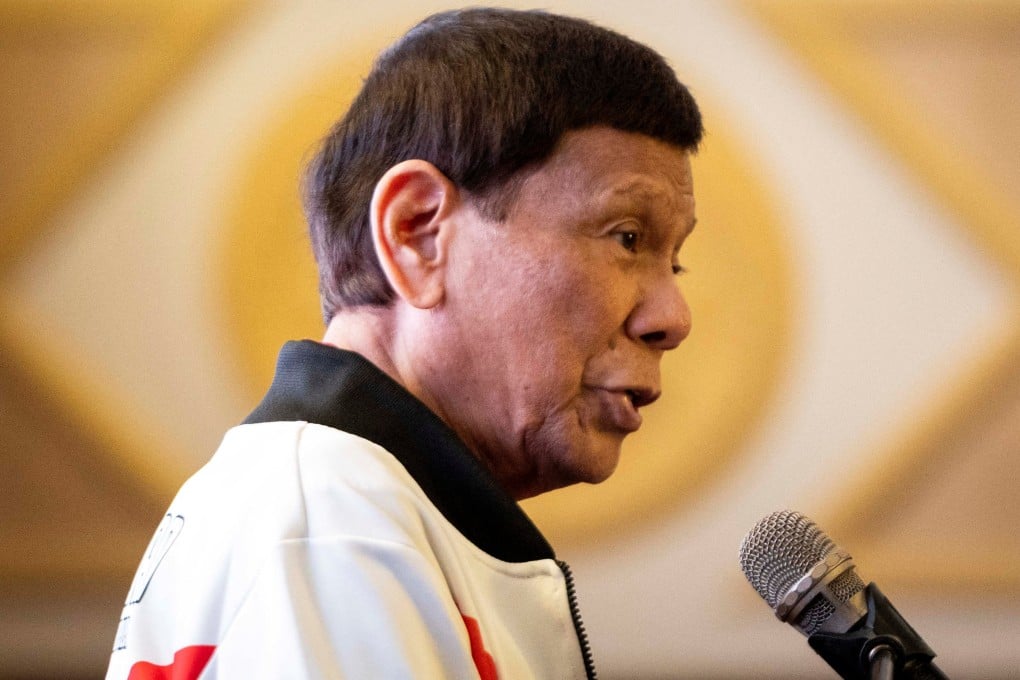Former Philippine president Rodrigo Duterte delivers a message during the proclamation rally for his political party PDP-Laban’s senatorial candidates ahead of the midterm elections in Metro Manila, Philippines on February 13, 2025. Photo: Reuters