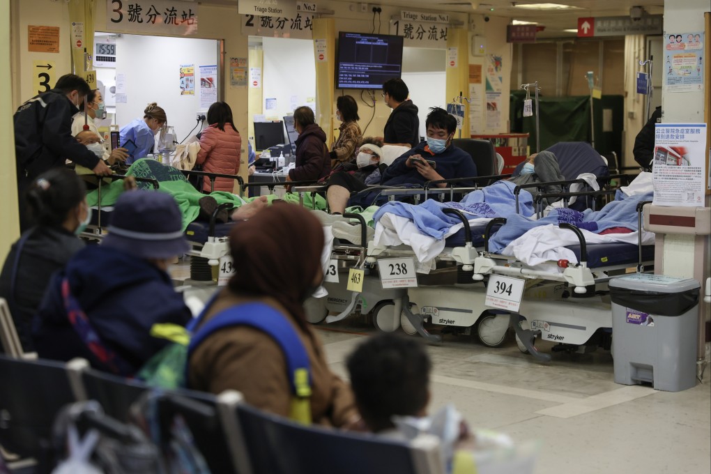 Patients in the Accident and Emergency Department of Queen Elizabeth Hospital in Yau Ma Tei on February 8. Photo: Edmond So