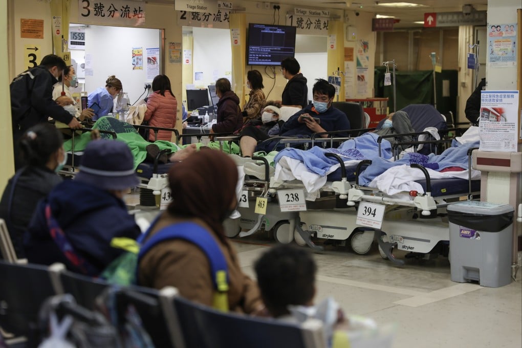 Patients in the Accident and Emergency Department of Queen Elizabeth Hospital in Yau Ma Tei on February 8. Photo: Edmond So