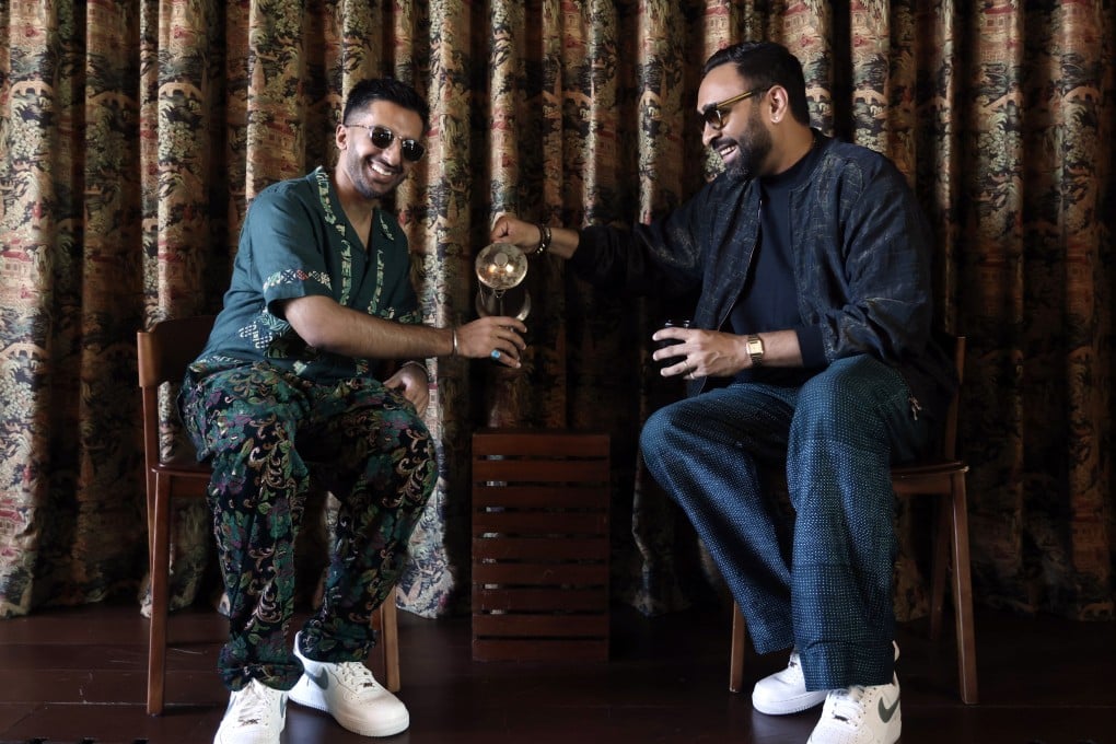 Armaan Gupta (left), aka Kahani, and Kunal Merchant, co-founders of EDM collective Indo Warehouse, pour tea at Soho House Hong Kong, in Sheung Wan, on January 15, 2025. Photo: Jonathan Wong