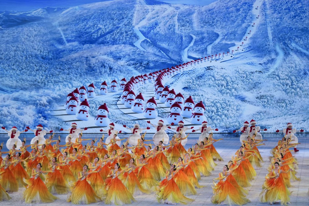 Artists perform during the closing ceremony of the Asian Winter Games in Harbin on Friday. Photo: Xinhua