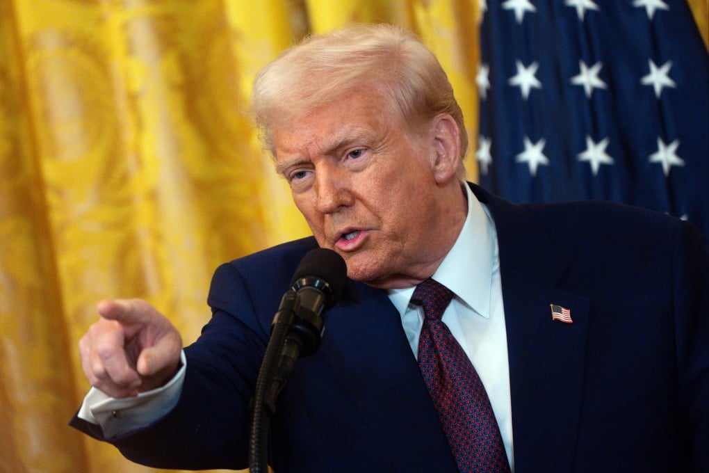 US President Donald Trump gestures during a press conference with Indian Prime Minister Narendra Modi (not pictured) at the White House, Washington on February 13, 2025. Photo: EPA-EFE