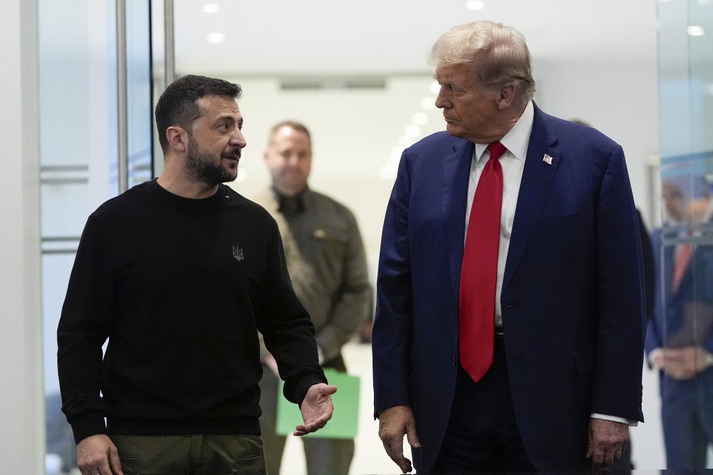 Donald Trump meets Ukraine President Volodymyr Zelensky at Trump Tower in September. Photo: AP