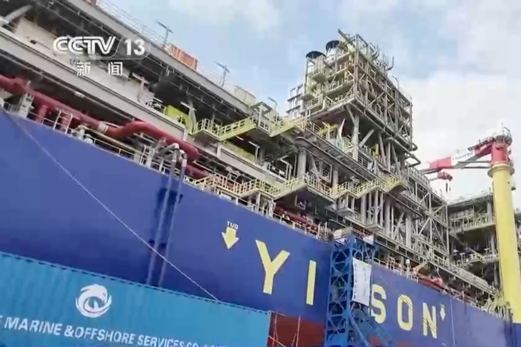 The vessel carries its own carbon capture facilities. Photo: CCTV