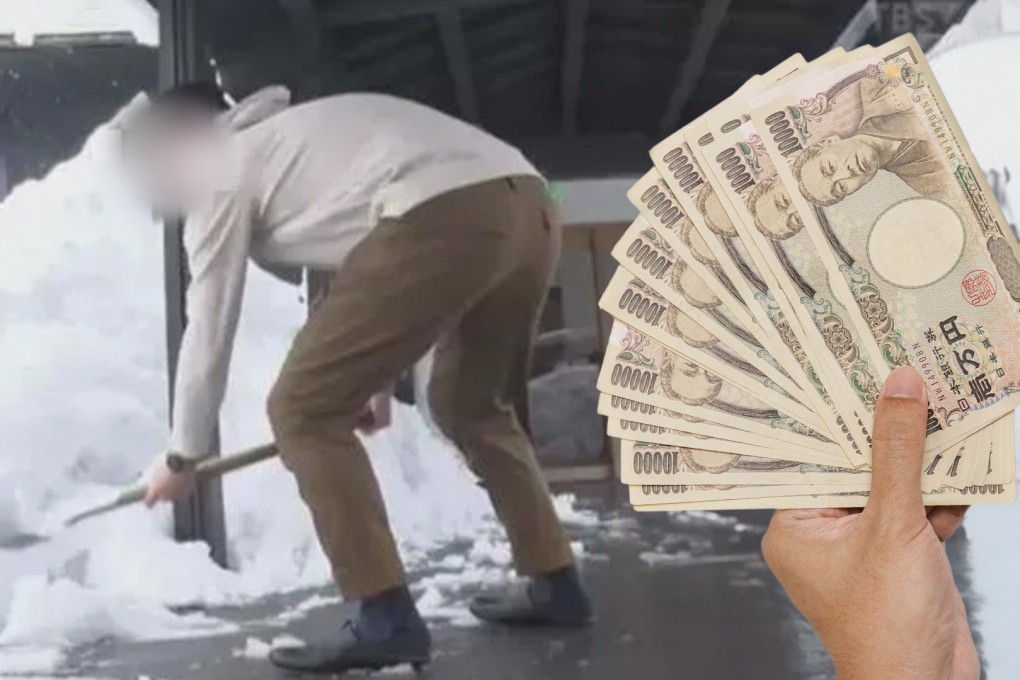 Chinese tourists flock to Japan to clear snow from roads for free, igniting a debate over what constitutes a “unique” travel experience”. Photo: SCMP composite/Shutterstock/QQ.com