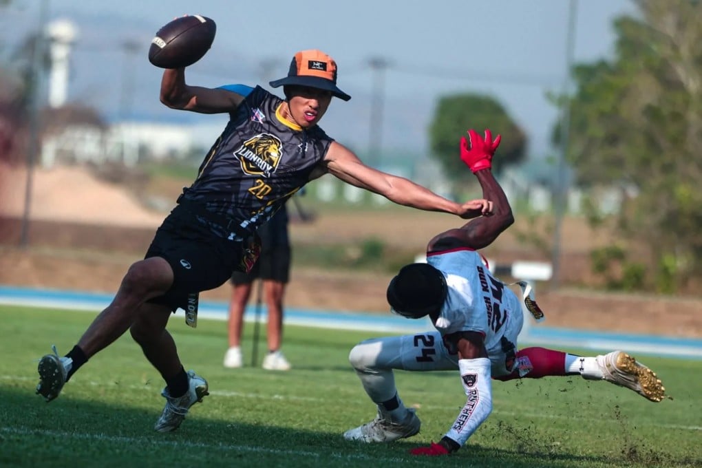 Hong Kong LionroX quarterback Vincent Cheung in action in the Ready for Play Tournament final in Thailand. Photo: Instagram/cheung_vincent
