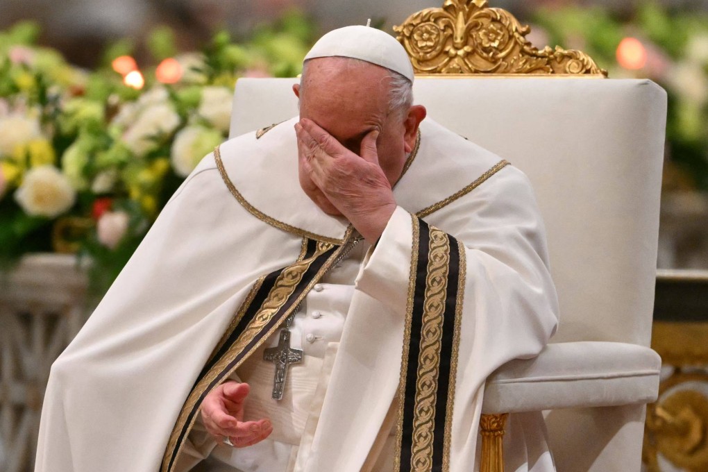 Pope Francis on January 25. The pontiff was admitted to hospital in Rome on February 14. Photo: AFP