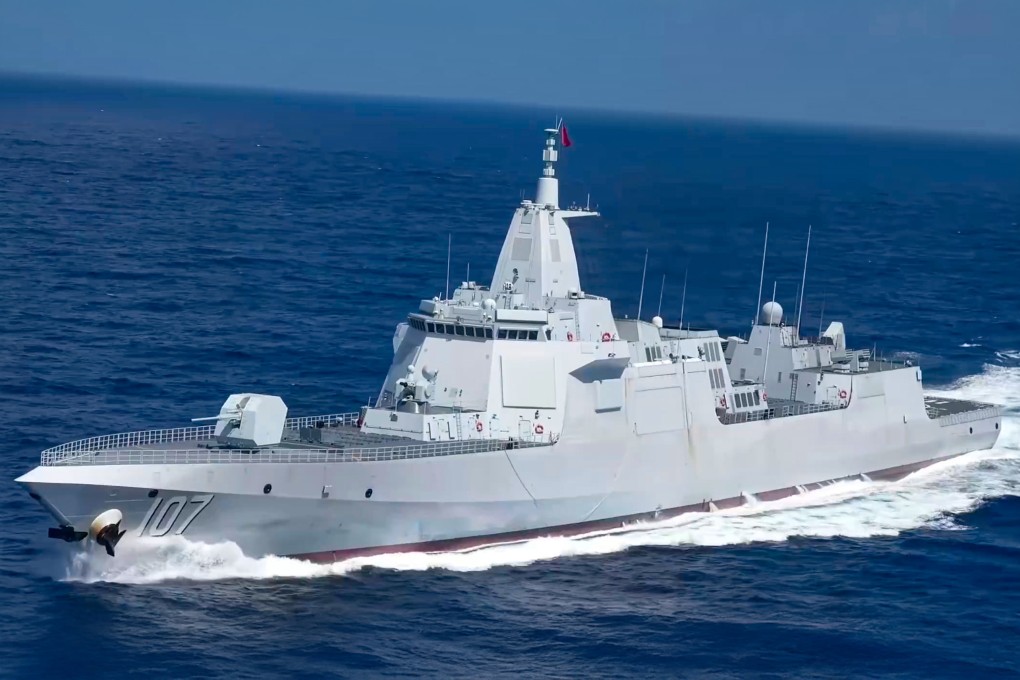 The Chinese navy’s Zunyi destroyer is one of the ships belonging to a naval task force spotted off the northeast coast of Australia on Thursday. Photo: CCTV
