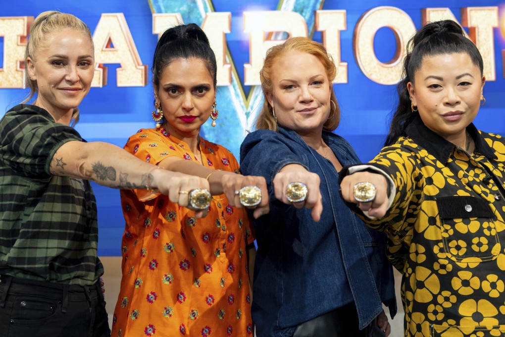 (From left) Brooke Williamson, Maneet Chauhan, Tiffani Faison and Mei Lin, all winners of Food Network’s Tournament of Champions. Photo: AP
