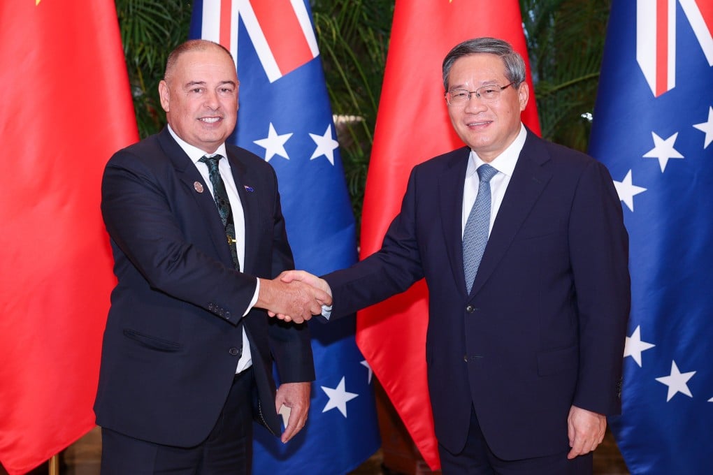 Chinese Premier Li Qiang meets Cook Islands’ Prime Minister Mark Brown in Harbin, China’s Heilongjiang province, on Friday. Photo: Xinhua