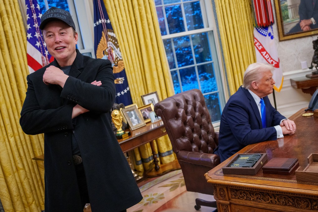 Tesla and SpaceX CEO Elon Musk, left, and President Donald Trump appear in the Oval Office on February 11, 2025. Photo: TNS
