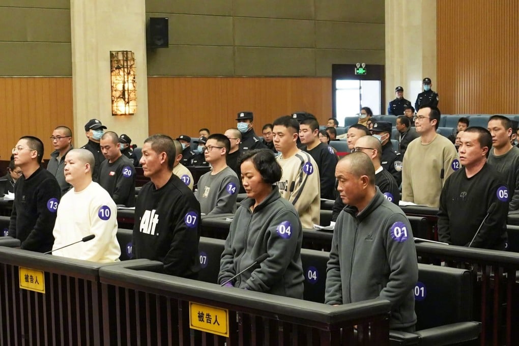 A Chinese court has begun hearing charges in the cases of 23 people accused of a range of crimes related to a Myanmar gang, including for telecoms fraud, murder, intentional injury, illegal detention, running a gambling den and running prostitution, according to China’s state media. Photo: SCMP