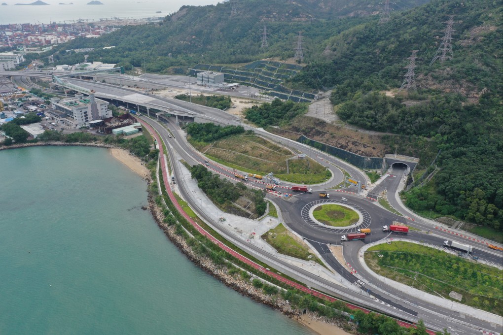 The Tuen Mun-Chek Lap Kok Link at Tuen Mun. The road link connecting the airport, northwest New Territories and the Hong Kong-Zhuhai-Macau Bridge opened in 2020, and carried a HK$36.6 billion price tag. Photo: Winson Wong