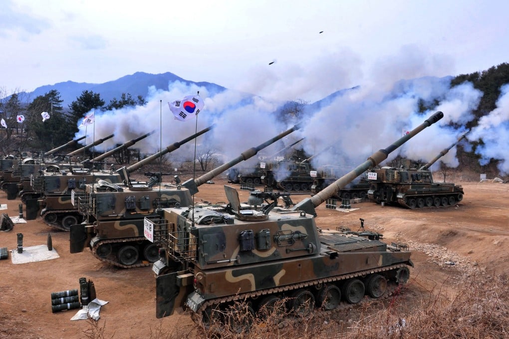 South Korea’s K9 Thunder 155mm self-propelled howitzers now come with South Korean engines. Photo: AFP