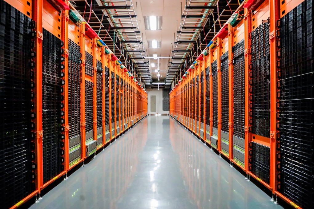 Racks of server computers seen inside an Alibaba Group Holding-run data centre. Photo: Handout