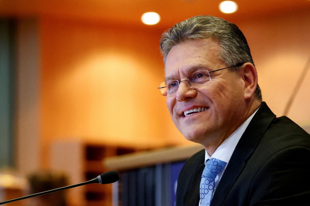 Maros Sefcovic, the European Union’s commissioner for trade and economic security, arrived in Washington on Tuesday. Photo: Reuters