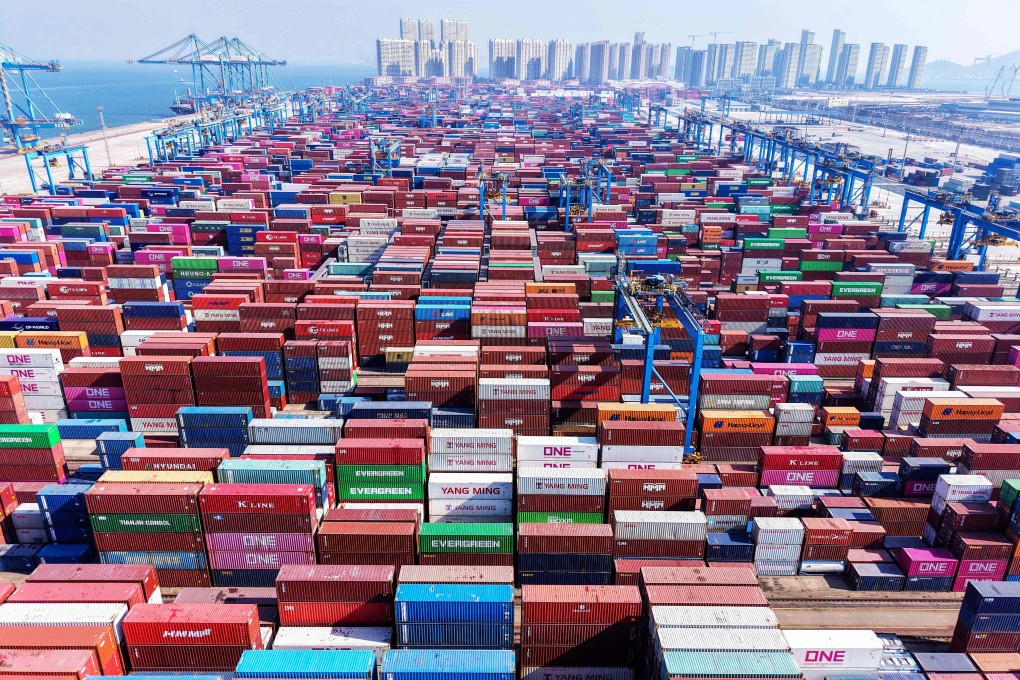 Containers at Qingdao port, in eastern China’s Shandong province, on February 17. Photo: AFP