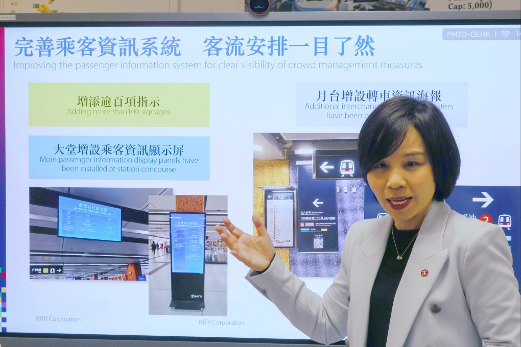 Cheris Lee says passenger information including signage has been improved at Kai Tak station. Photo: Edmond So