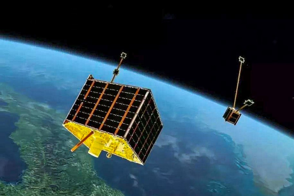 Scientists have developed technology to use China’s Tiantuo satellite plus other nanosatellites to track global shipping containers. Photo: CCTV