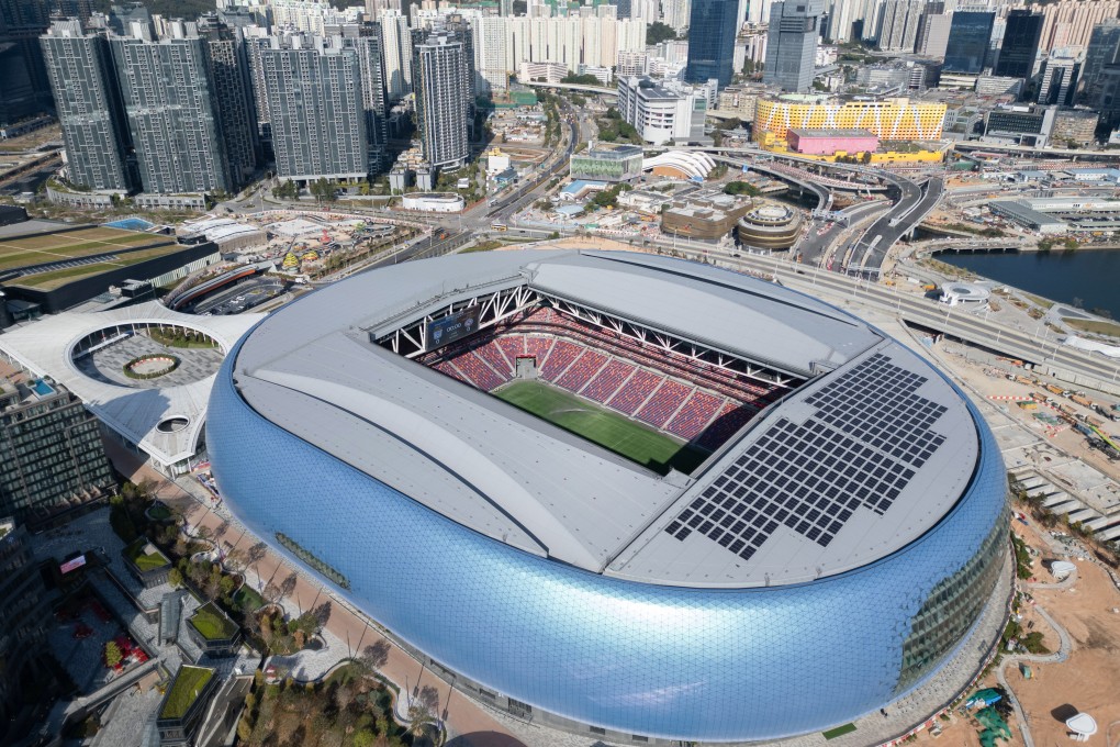 An aerial view of the main stadium of Kai Tak Sports Park, which will be officially launched on March 1. Photo: Eugene Lee