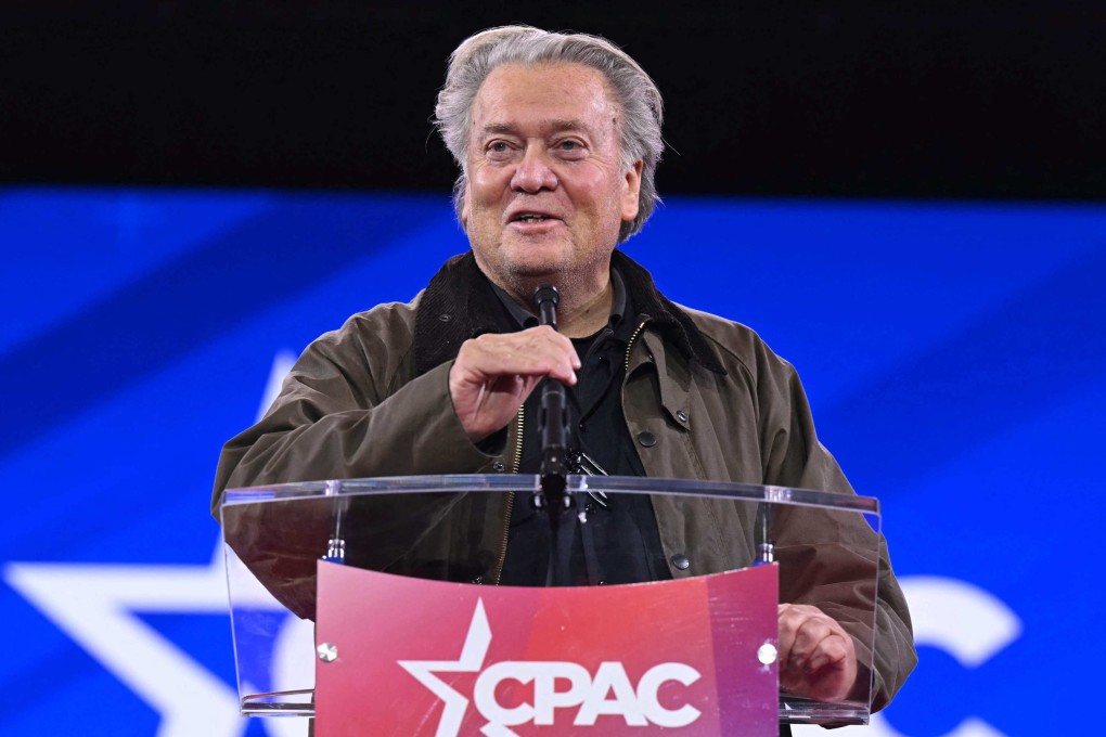 Conservative firebrand Steve Bannon speaks at the annual Conservative Political Action Conference in Oxon Hill, Maryland, on Thursday. Photo: AFP
